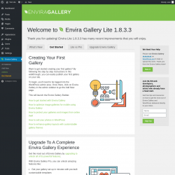 Page screenshot: Envira Gallery &rarr;  Get Started