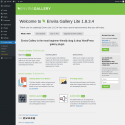 Page screenshot: Envira Gallery &rarr;  Welcome