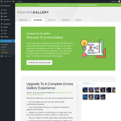 Page screenshot: Envira Gallery &rarr;  Get Started