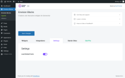 Page screenshot: Envision Blocks → Settings