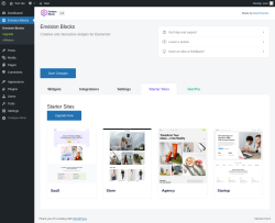 Page screenshot: Envision Blocks → Starter Sites