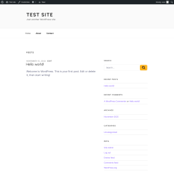 Page screenshot: Test site – Just another WordPress site