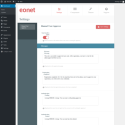 Page screenshot: Eonet → Manual User Approve