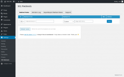 Page screenshot: Settings &rarr; 301 Redirects