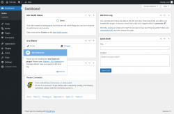 Page screenshot: Dashboard &lsaquo; Test site &mdash; WordPress