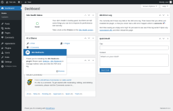 Page screenshot: Dashboard &lsaquo; Test site &mdash; WordPress
