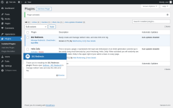 Page screenshot: Plugins &lsaquo; Test site &mdash; WordPress