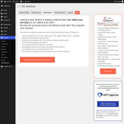 Page screenshot: Settings &rarr; 301 Redirects &rarr; Link Scanner