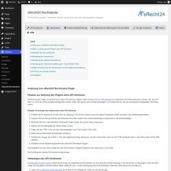 Page screenshot: Settings &rarr; eRecht24 Rechtstexte &rarr;  Hilfe