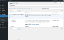 Page screenshot: Plugins ‹ Test site — WordPress