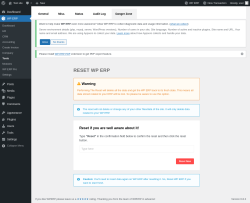 Page screenshot: WP ERP → Tools → Danger Zone