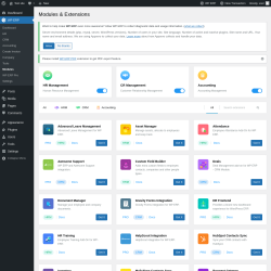 Page screenshot: WP ERP → Modules