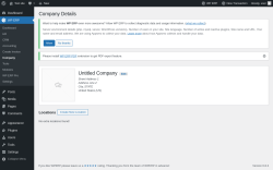 Page screenshot: WP ERP → Company