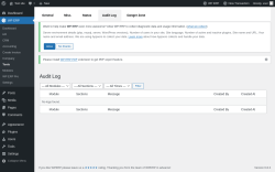 Page screenshot: WP ERP → Tools → Audit Log