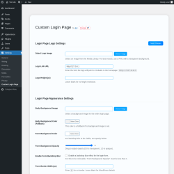 Page screenshot: Settings → Custom Login Page