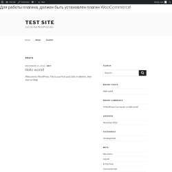Page screenshot: Test site – Just another WordPress site