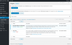 Page screenshot: Plugins ‹ Test site — WordPress