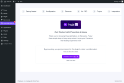 Page screenshot: Essential Addons ‹ Test site — WordPress