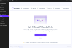 Page screenshot: Quick Setup Page &lsaquo; Test site &mdash; WordPress