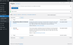 Page screenshot: Plugins ‹ Test site — WordPress