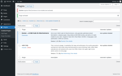 Page screenshot: Plugins &lsaquo; Test site &mdash; WordPress