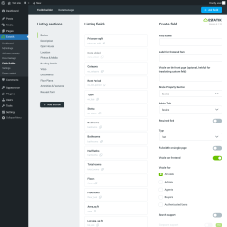 Page screenshot: Estatik → Fields Builder