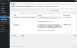 Page screenshot: Plugins ‹ Test site — WordPress