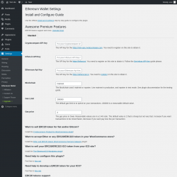 Page screenshot: Settings → Ethereum Wallet