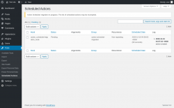 Page screenshot: Tools → Scheduled Actions