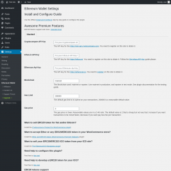 Page screenshot: Settings → Ethereum Wallet
