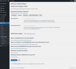 Page screenshot: Settings → Ethereum Wallet → API Keys