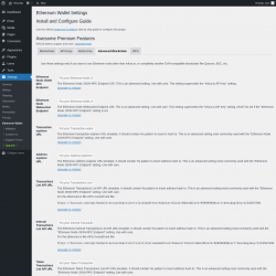 Page screenshot: Settings → Ethereum Wallet → Advanced Blockchain