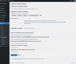 Page screenshot: Settings → Ethereum Wallet → IPFS