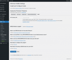 Page screenshot: Settings → Ethereum Wallet → IPFS