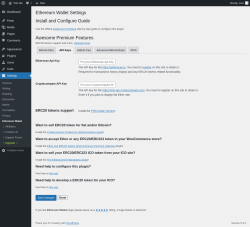 Page screenshot: Settings → Ethereum Wallet → API Keys