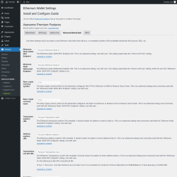 Page screenshot: Settings → Ethereum Wallet → Advanced Blockchain