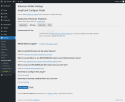 Page screenshot: Settings → Ethereum Wallet → API Keys