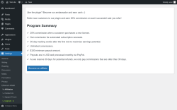 Page screenshot: Settings → Affiliation