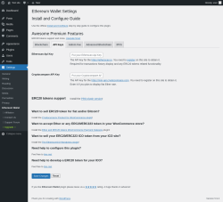 Page screenshot: Settings → Ethereum Wallet → API Keys
