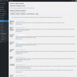 Page screenshot: Settings → Ethereum Wallet → Advanced Blockchain