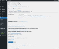 Page screenshot: Settings → Ethereum Wallet → IPFS