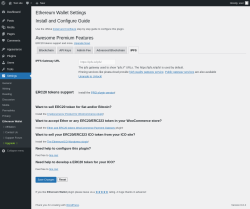 Page screenshot: Settings → Ethereum Wallet → IPFS
