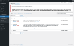 Page screenshot: Plugins ‹ Test site — WordPress