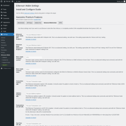 Page screenshot: Settings → Ethereum Wallet → Advanced Blockchain