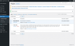 Page screenshot: Plugins &lsaquo; Test site &mdash; WordPress