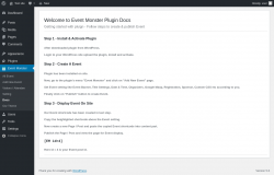 Page screenshot: Event Monster &rarr; Docs