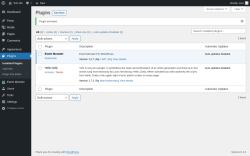 Page screenshot: Plugins &lsaquo; Test site &mdash; WordPress
