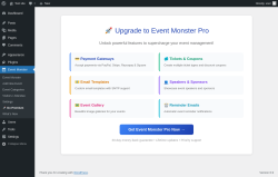 Page screenshot: Event Monster &rarr; 🚀 Go Premium