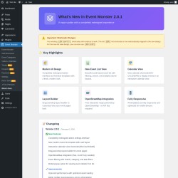 Page screenshot: Event Monster &rarr; What&rsquo;s New
