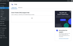 Page screenshot: Tickets → Help